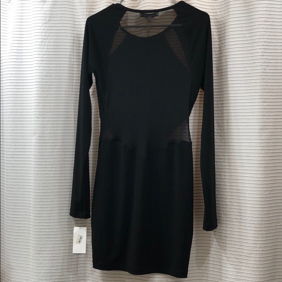 NWT Elizabeth &James Black long sleeve mesh dress - Picture 4 of 6